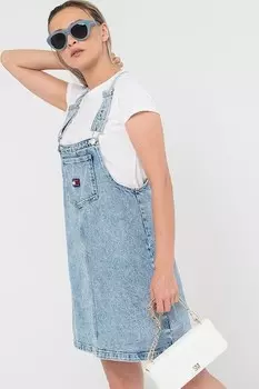 Короткий джинсовый комбинезон Tommy Jeans, пастельно-синий