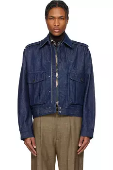 Короткий джинсовый жакет Dries Van Noten, индиго