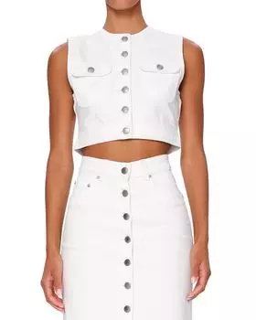 Короткий джинсовый жилет DL1961, белый