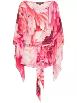 Короткий кафтан с принтом Roberto Cavalli, розовый