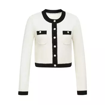 Короткий кардиган Deep Breath из чистой шерсти с длинными рукавами, фиолетовый