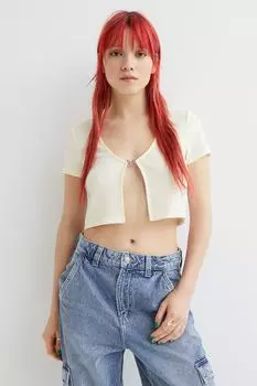 Короткий кардиган H&amp;M, белый