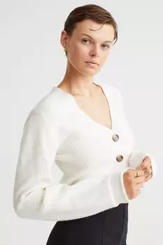 Короткий кардиган H&amp;M, сливочный