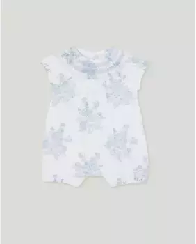 Короткий комбинезон для девочки Cotton Juice, белый