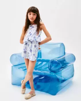 Короткий комбинезон для девочки с узлом Kids El Corte Ingls, синий