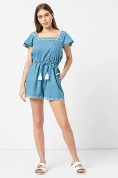 Короткий комбинезон из шамбре Pepe Jeans London, синий