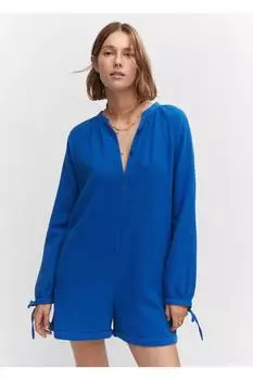 Короткий комбинезон на пуговицах Mango, синий
