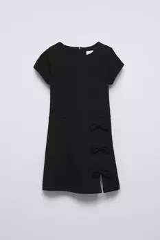 Короткий комбинезон с бантами ZARA, черный