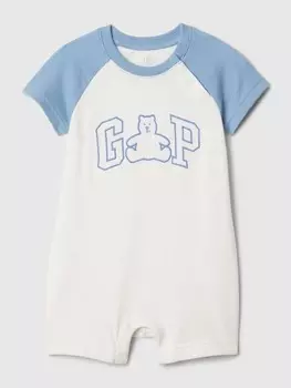 Короткий комбинезон с логотипом Gap, белый