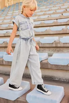 Короткий комбинезон с рубашкой (3-16 лет) Next, синий