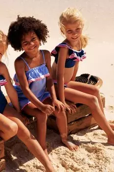 Короткий комбинезон с рюшами Sunuva, синий