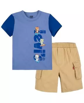 Короткий комплект Little Boys Pull On Skating Critters Levi's