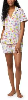 Короткий комплект с короткими рукавами Bedhead PJs, цвет Macarons