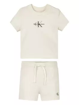 Короткий комплект с логотипом Calvin Klein Kids, нейтральный