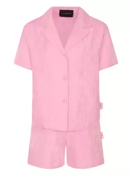 Короткий комплект с логотипом и жаккардом John Richmond Junior, розовый