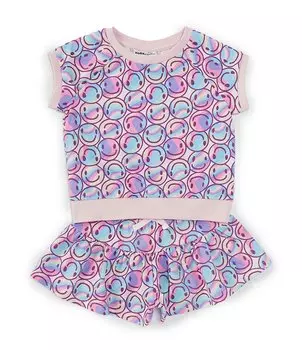 Короткий комплект со смайликом Kids Headquarters Little Girls 2T-6X, фиолетовый