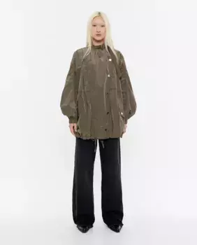 Короткий легкий женский тренч Bimba y Lola, цвет Kaki