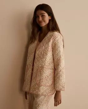 Короткий мягкий халат на молнии nfasis, лосось