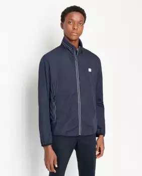 Короткий мужской плащ со скрытым капюшоном Armani Exchange, темно-синий
