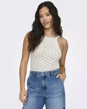 Короткий облегающий женский топ Only, белый