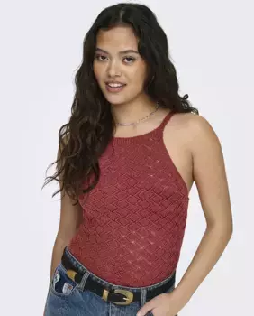 Короткий облегающий женский топ Only, красный