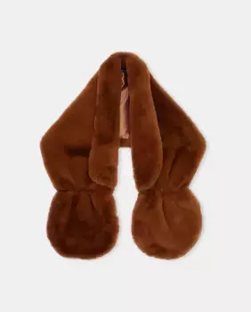 Короткий палантин из искусственного меха коричневого цвета Donatzelli, коричневый