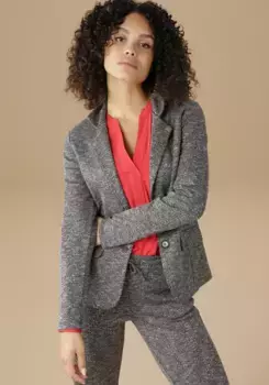 Короткий пиджак Aniston SELECTED с узором "елочка", серый