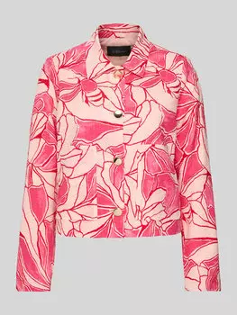 Короткий пиджак прямого кроя из чистого хлопка s.Oliver BLACK LABEL, розовый