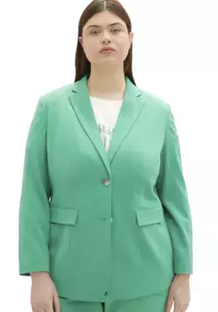 Короткий пиджак TOM TAILOR PLUS с воротником с лацканами, зеленый