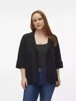 Короткий пиджак Vero Moda Curve "VMCJESMILO 3/4 BLAZER WVN GA NOOS CUR", черный