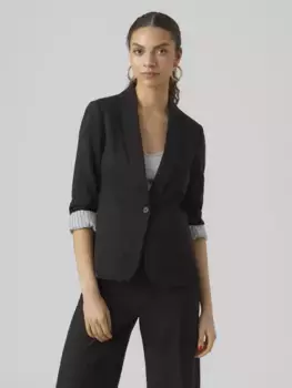 Короткий пиджак Vero Moda "VMHARUKIMO LS CLASSIC JERSEY BLAZER NOOS", черный
