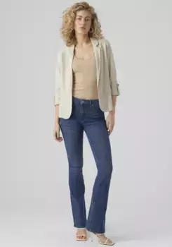 Короткий пиджак Vero Moda "VMJESMILO 3/4 LOOSE BLAZER WVN GA NOOS", с льном, цвет Silver Lining