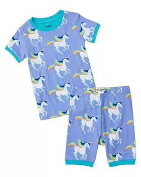 Короткий пижамный комплект Hatley Galloping Unicorn, синий