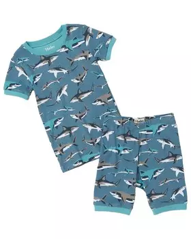 Короткий пижамный комплект Hatley Sneakaround Sharks, синий
