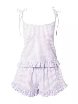 Короткий пижамный комплект Nasty Gal, пастельно-фиолетовый