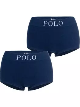 Короткий пижамный комплект Polo Ralph Lauren Ribbed Seamless, темно-синий