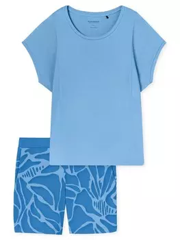 Короткий пижамный комплект SCHIESSER Modern Nightwear, светло-синий