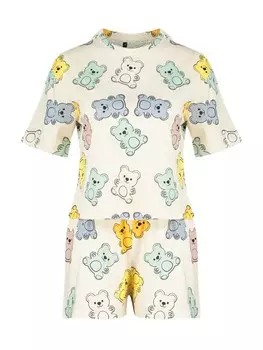 Короткий пижамный комплект Trendyol, экрю