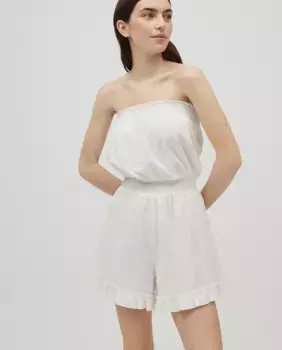 Короткий пляжный комбинезон со съемными бретелями Ysabel Mora, белый