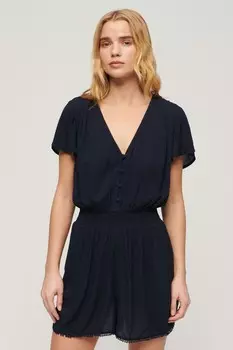 Короткий пляжный костюм с короткими рукавами Superdry, синий