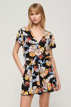 Короткий пляжный костюм с короткими рукавами Superdry, оранжевый