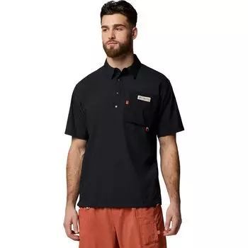 Короткий пляжный рубашка из ткани ковер с коротким рукавом Columbia, черный