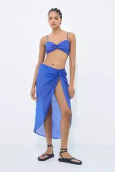 Короткий пляжный топ H&M, синий