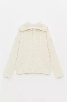 Короткий пуловер на молнии Lc Waikiki, белый