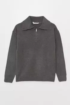 Короткий пуловер на молнии Lc Waikiki, серый