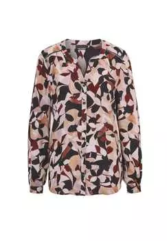 Короткий размер: блузка с вырезом-туникой Goldner, мультиколор