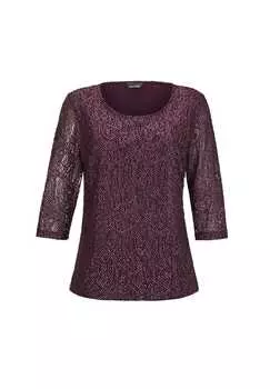 Короткий размер: кружевная блузка с нежным блеском. Goldner, цвет beere