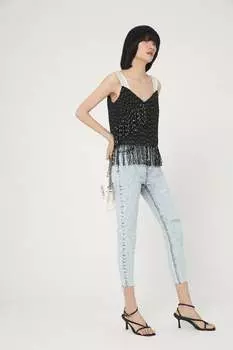 Короткий ремень с кисточкой Lily Apparel, черный