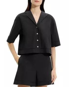 Короткий рукав Боксовидная рубашка Theory, черный