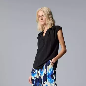 Короткий рукав дольман с запахом миниатюрного размера Simply Vera Vera Wang, черный